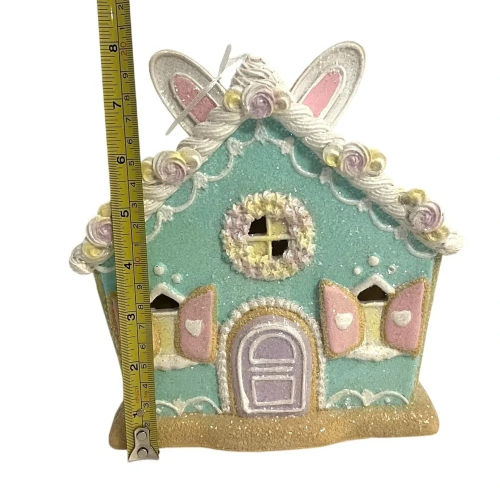 Bunny Gingerbread House PASTEL LED Light-Up Village‎ House Cottagecore Decor NT